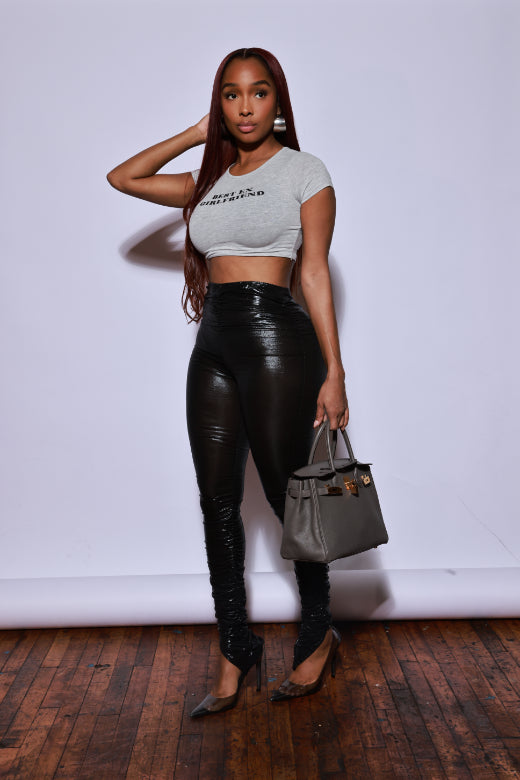 Best Ex Graphic Crop Tee - Grey