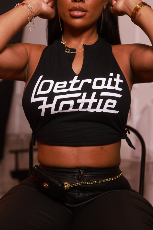 Detroit Hottie Crop Top - Black