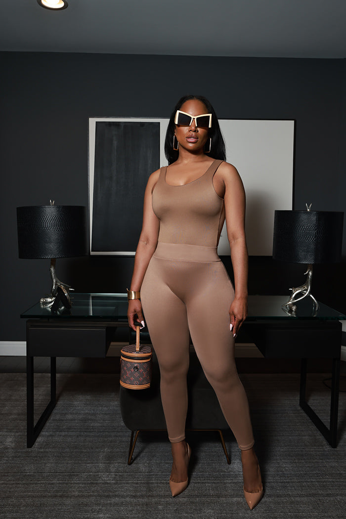 Second Skin Sculpting High Rise Leggings - Latte - Swank A Posh