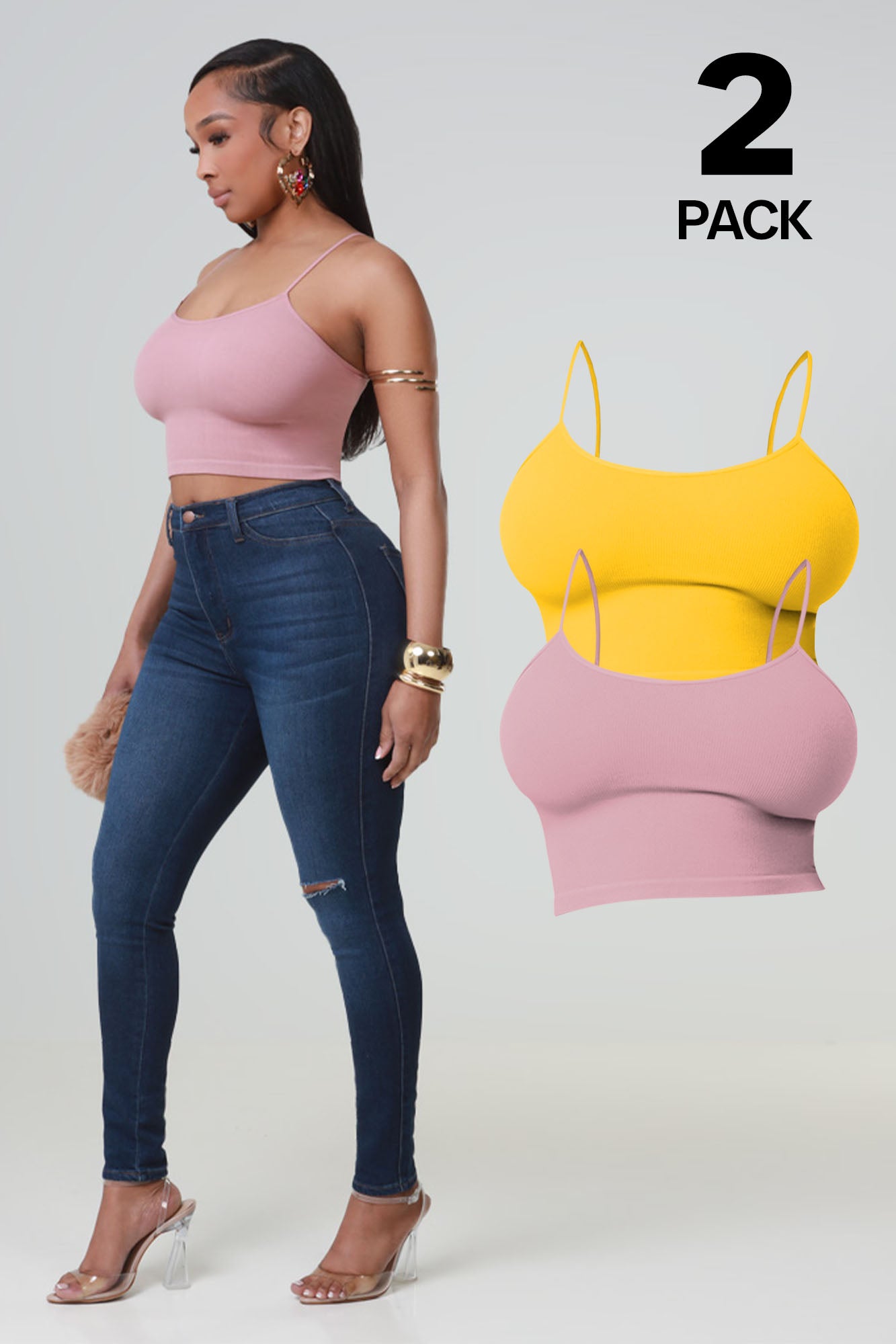 Next Time On Cropped Tank Top 2 Pack Bundle - Golden Hour - Swank A Posh