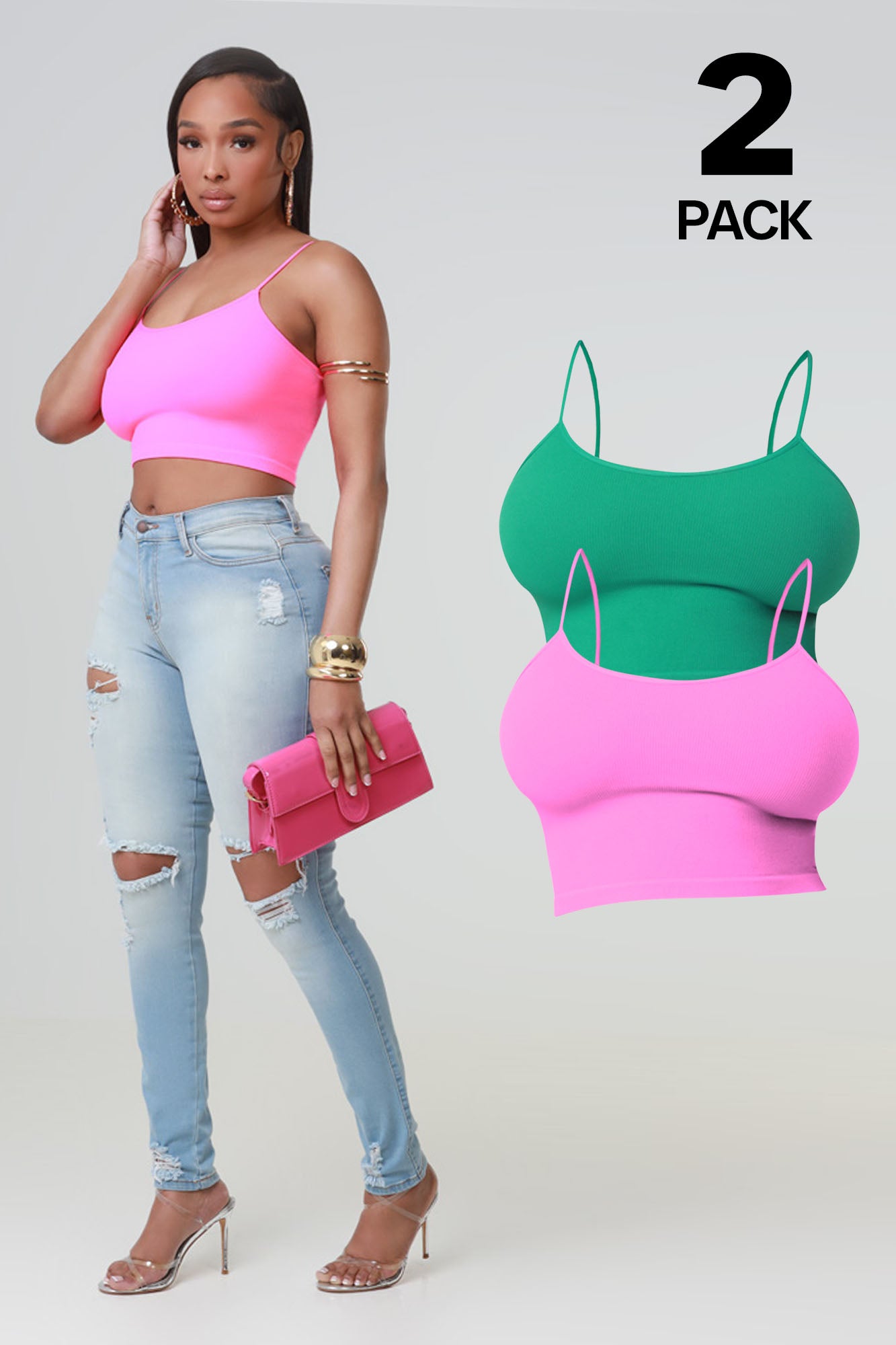 Next Time On Cropped Tank Top 2 Pack Bundle - Pretty & Paid - Swank A Posh
