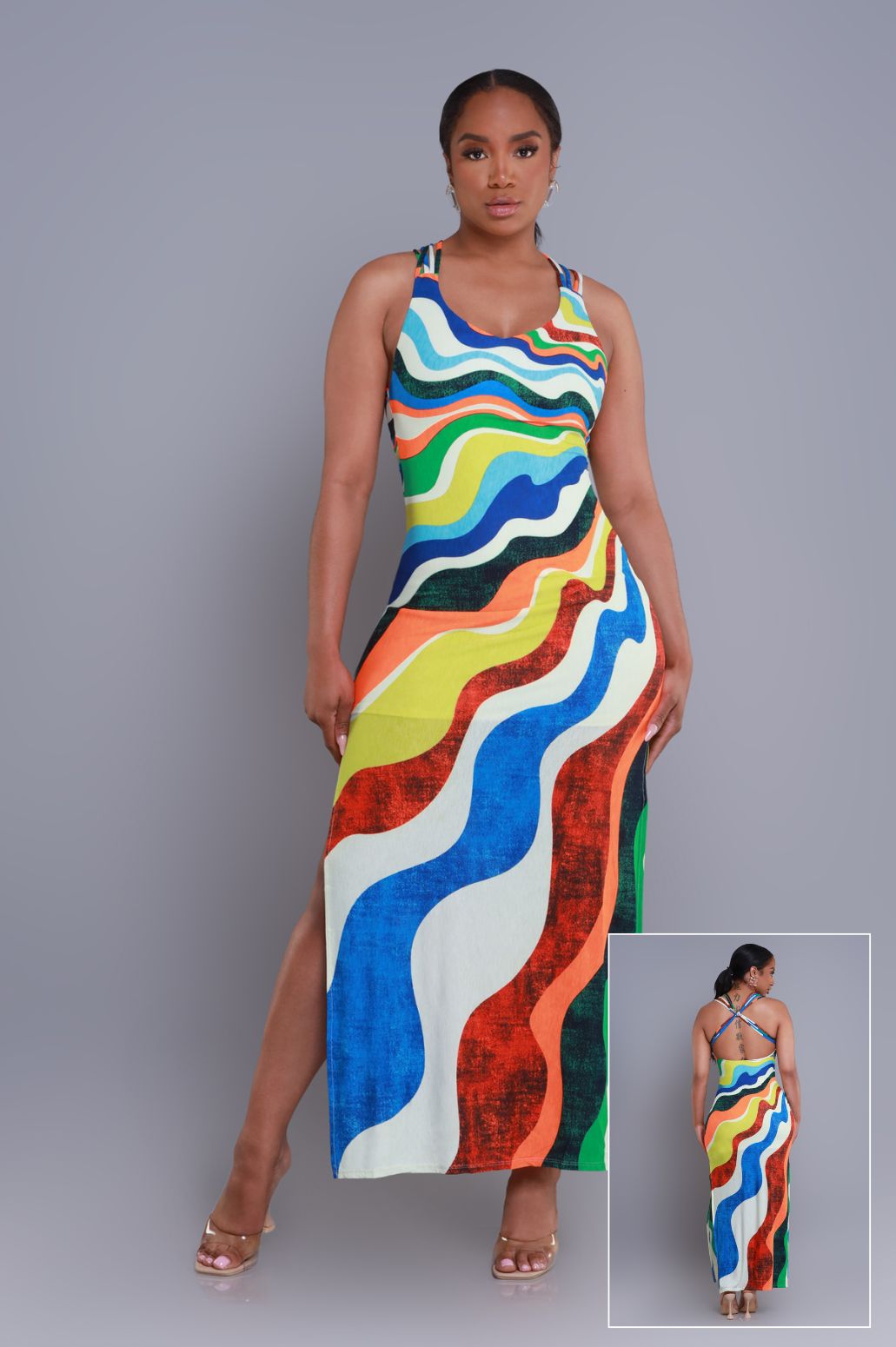 
              Untamed Abstract Print Maxi Dress - Multicolor - Swank A Posh
            