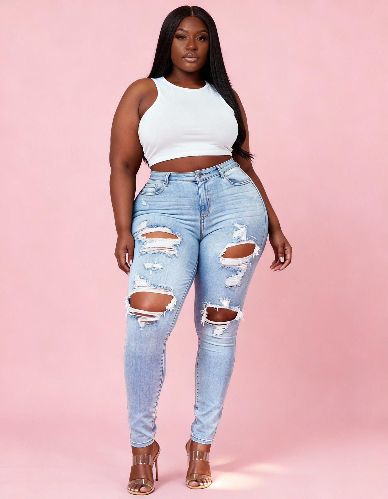 2 Pack Crop Top Ribbed Racerback Bundle - Black/White