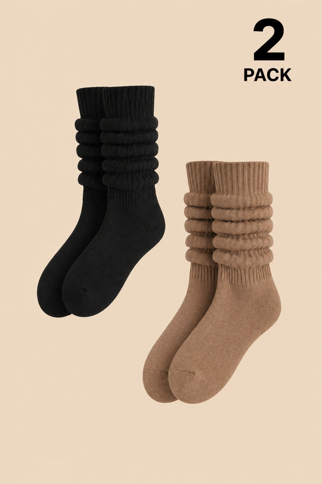 On Your Feet Slouchy Socks Bundle - Black/Mocha