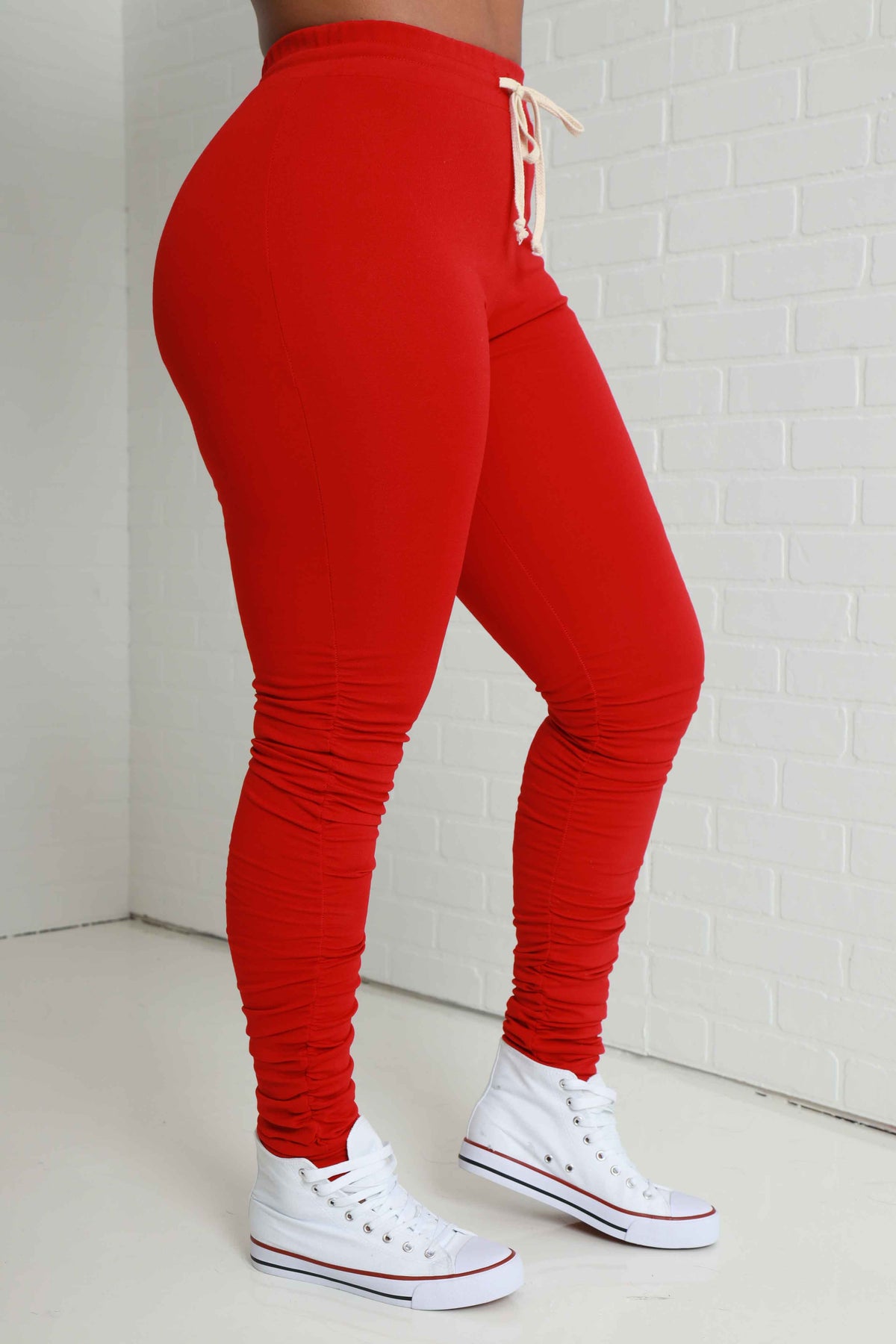 
              Now Or Never Ruched Leggings - Red - Swank A Posh
            