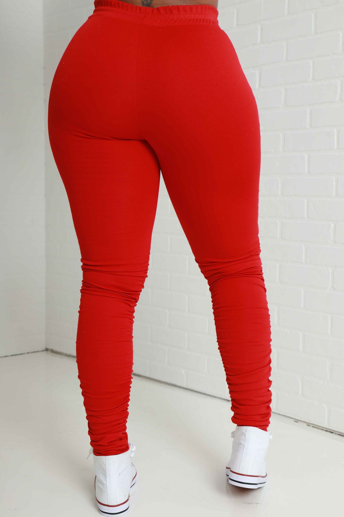 
              Now Or Never Ruched Leggings - Red - Swank A Posh
            