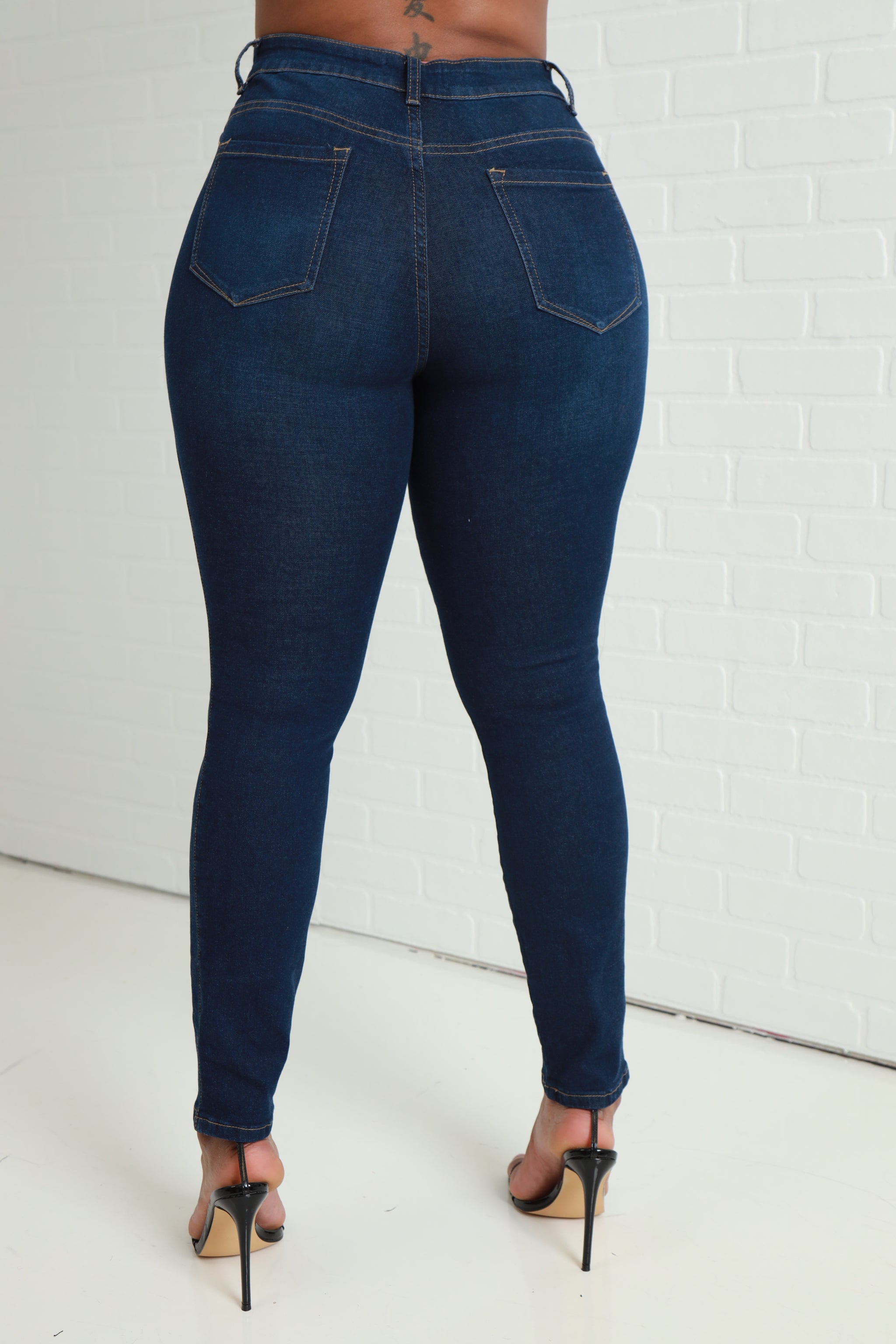 Been Awhile Hourglass High Rise Stretchy Jeans - Dark Wash | Swank A Posh