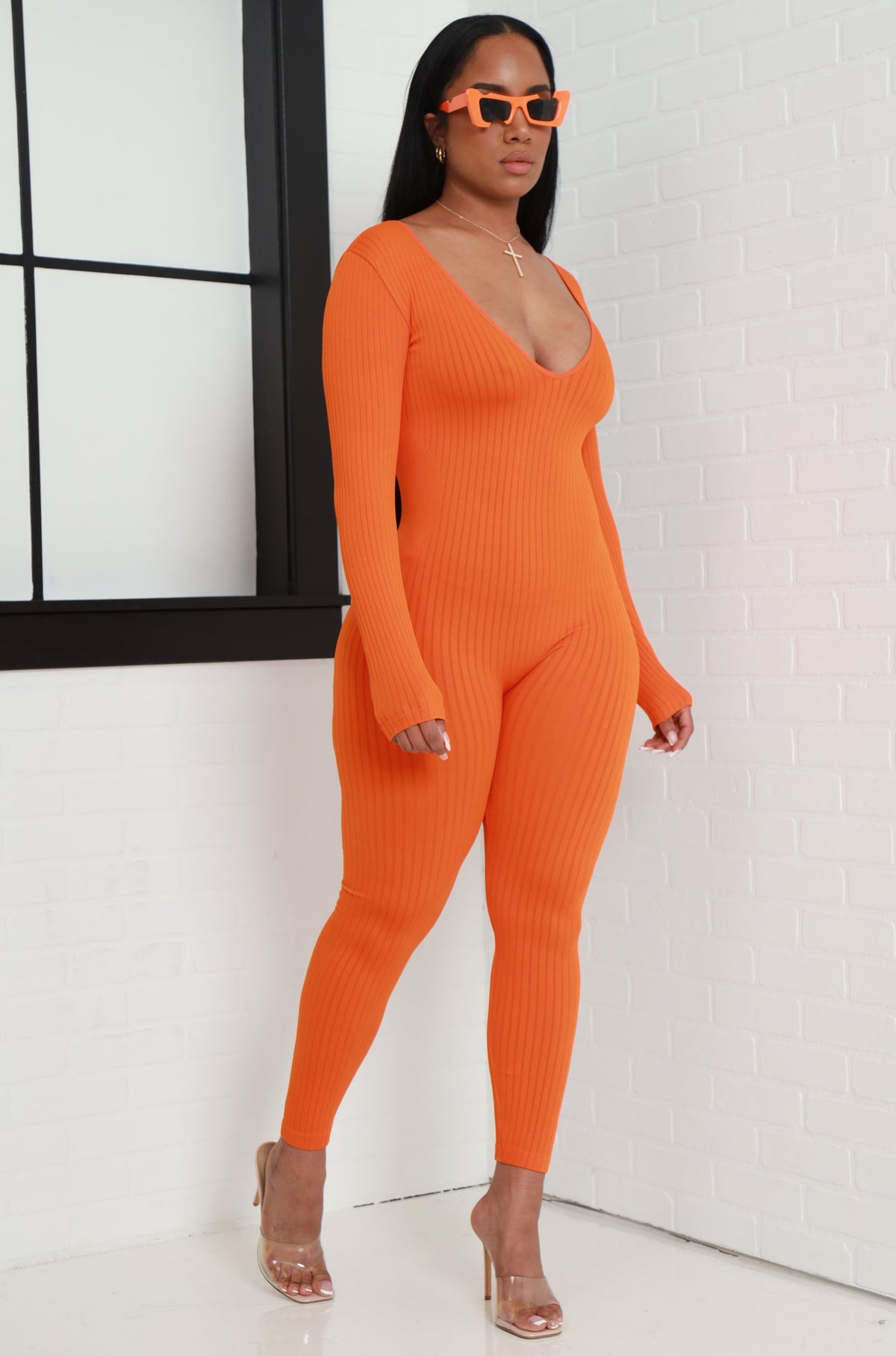 
              Out Of Body Seamless Jumpsuit - Orange - Swank A Posh
            