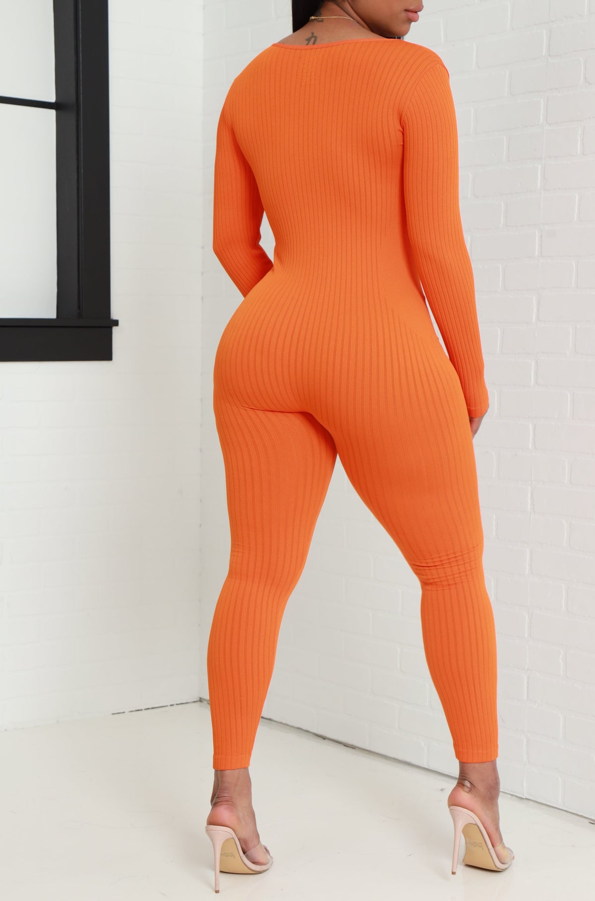 
              Out Of Body Seamless Jumpsuit - Orange - Swank A Posh
            