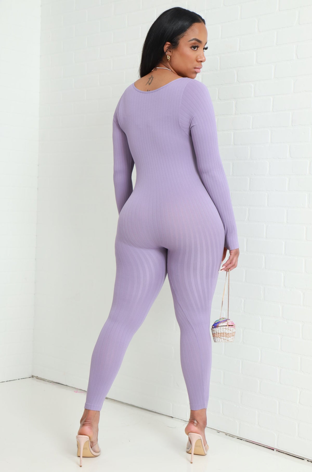 
              Keep Your Promise Ribbed Seamless Jumpsuit - Lavender - Swank A Posh
            