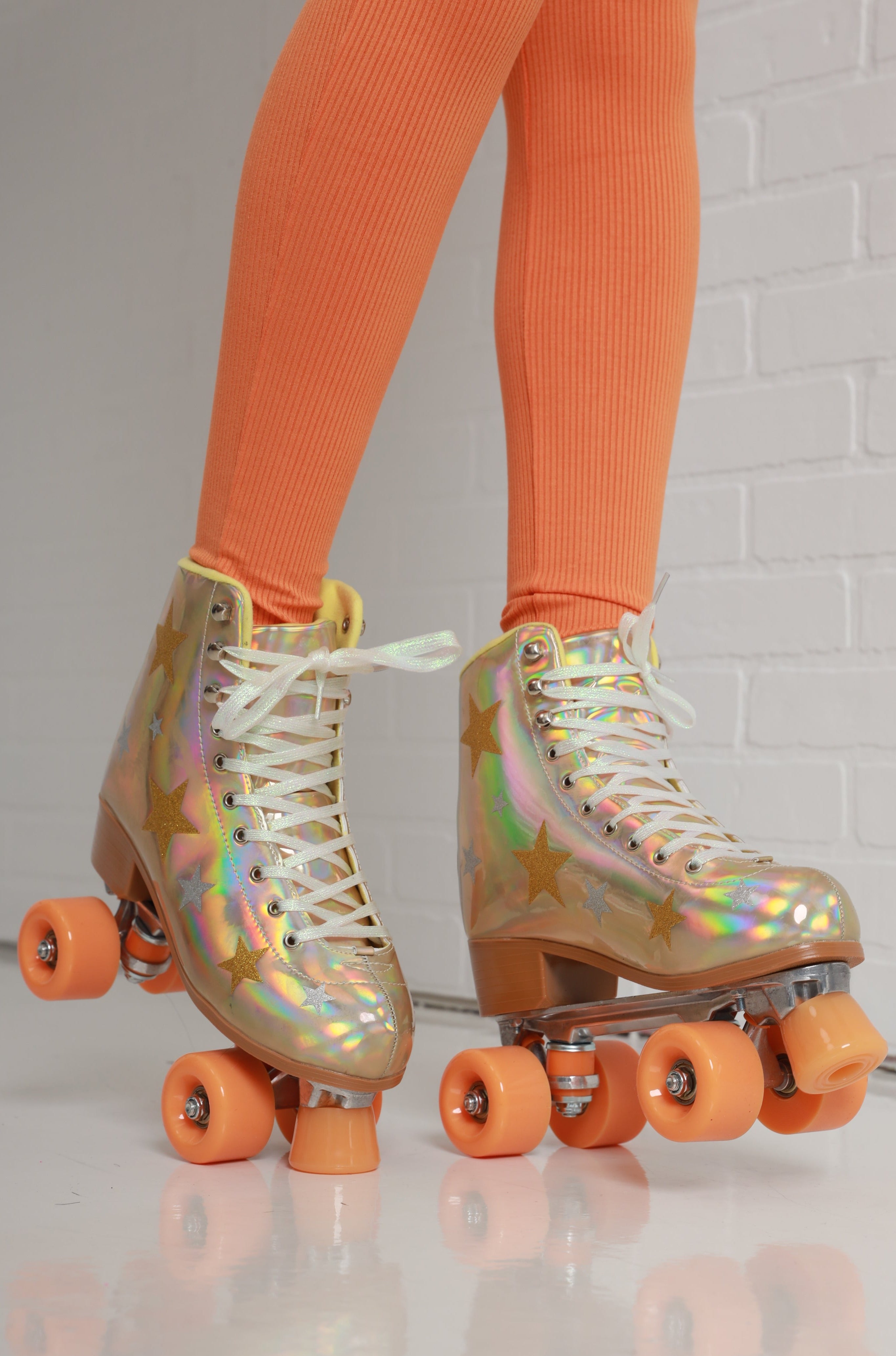 Gold Star Holographic Roller Skates - Gold - Swank A Posh