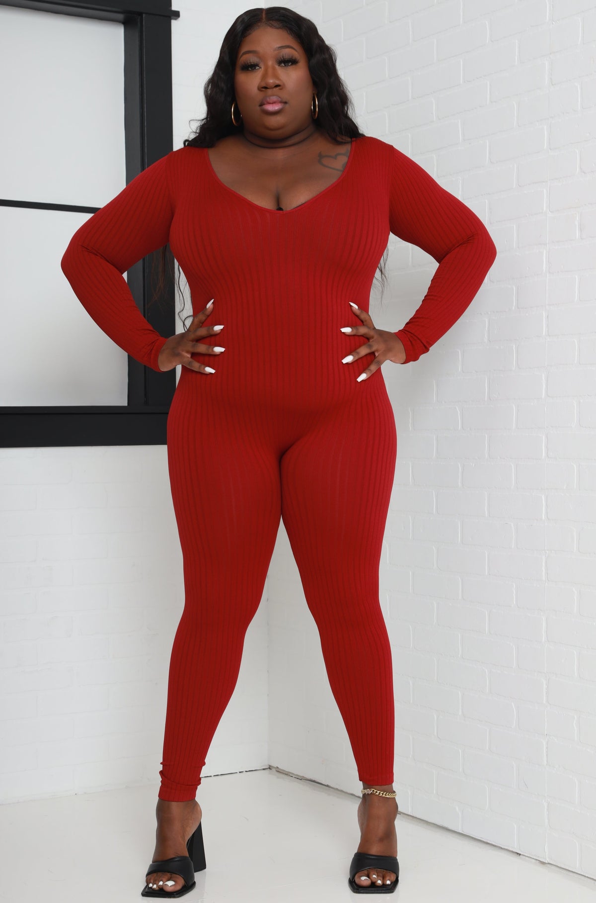 
              Out Of Body Seamless Jumpsuit - Burgundy - Swank A Posh
            