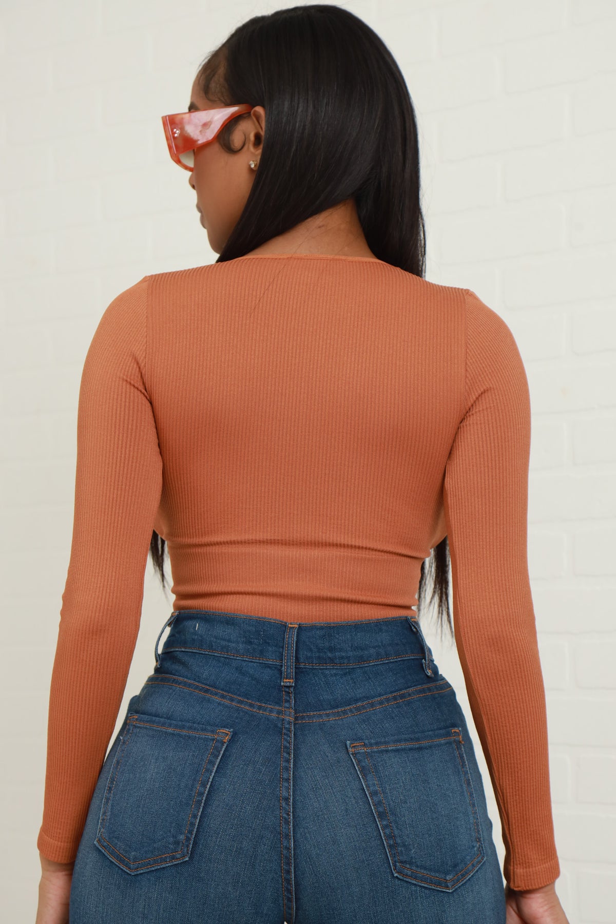 
              Come My Way Ribbed Crop Top - Copper - Swank A Posh
            