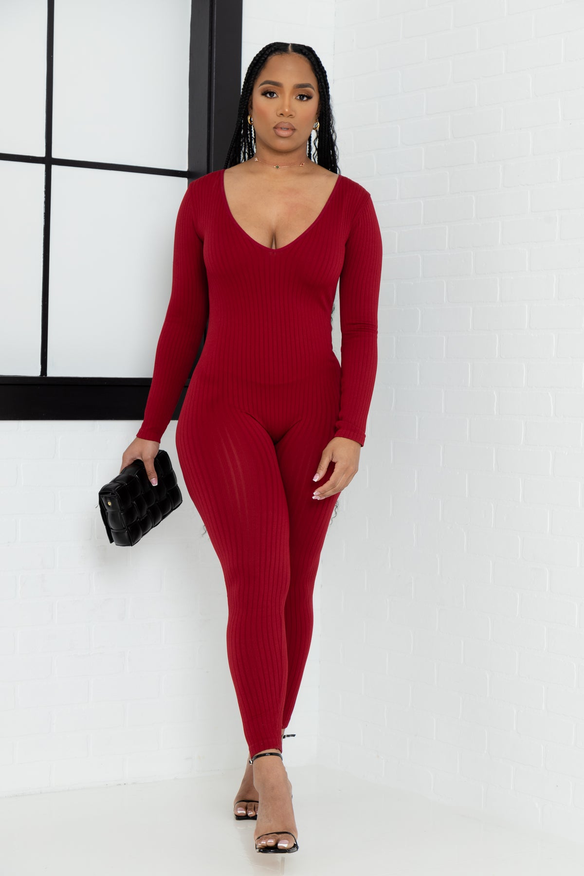 
              Out Of Body Seamless Jumpsuit - Burgundy - Swank A Posh
            