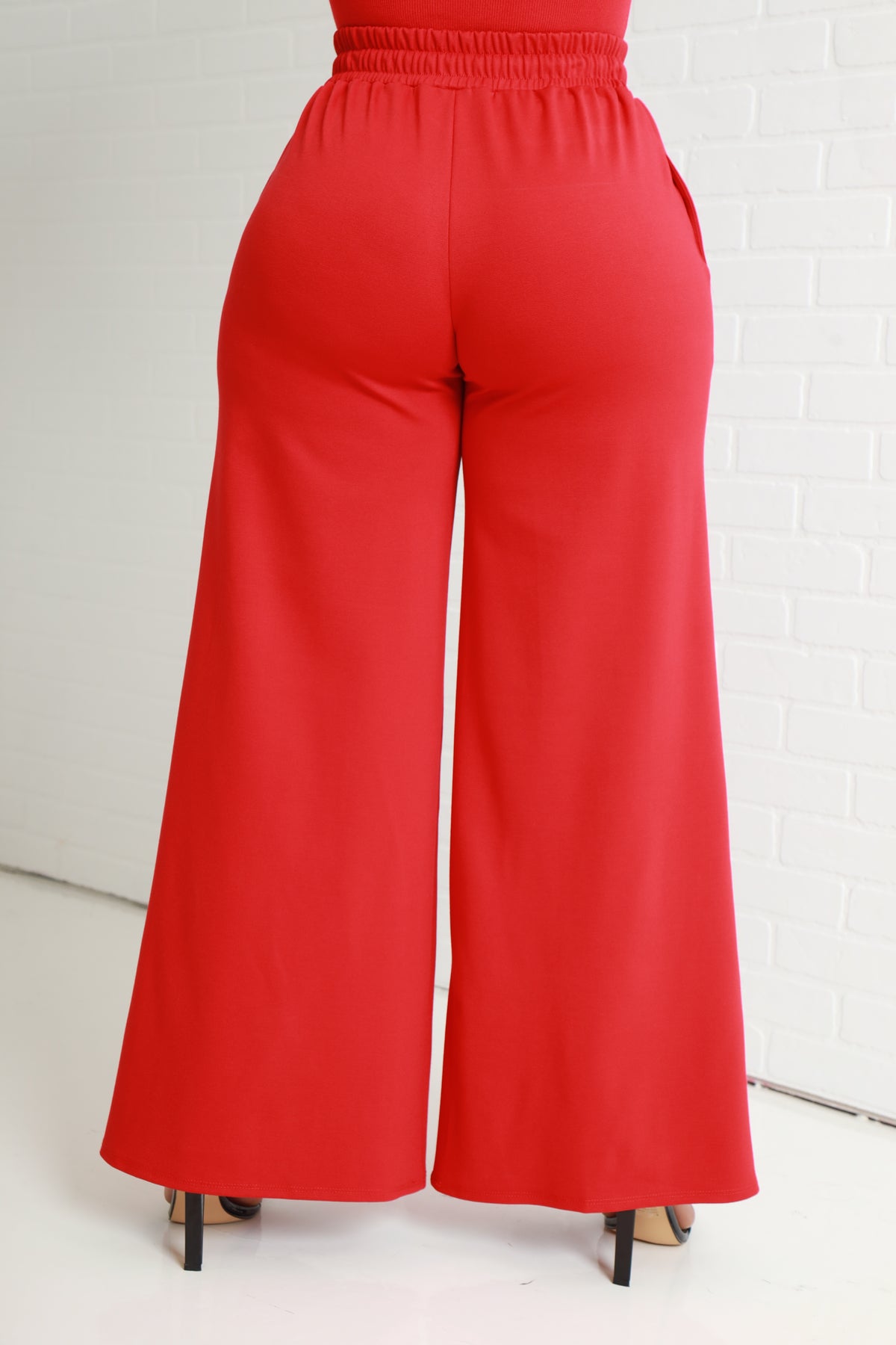 
              Day Off Wide Flare Pants - Red - Swank A Posh
            