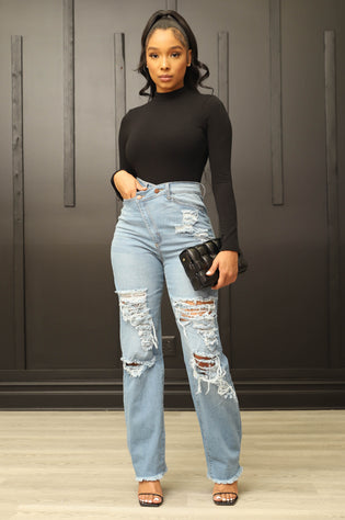 Limitless Asymmetrical Zip Bootcut Jeans - Medium Wash - Swank A Posh