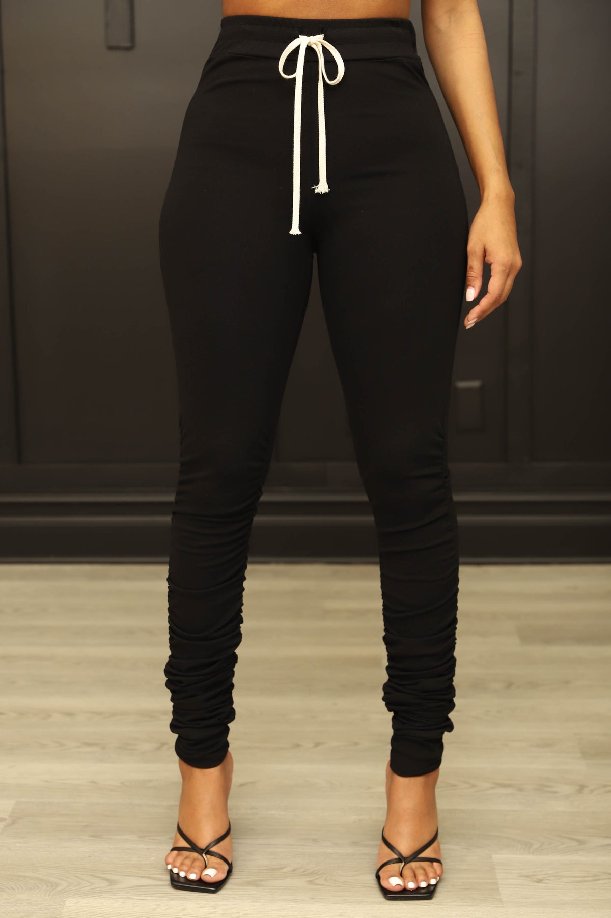 
              Now Or Never Ruched Leggings - Black - Swank A Posh
            