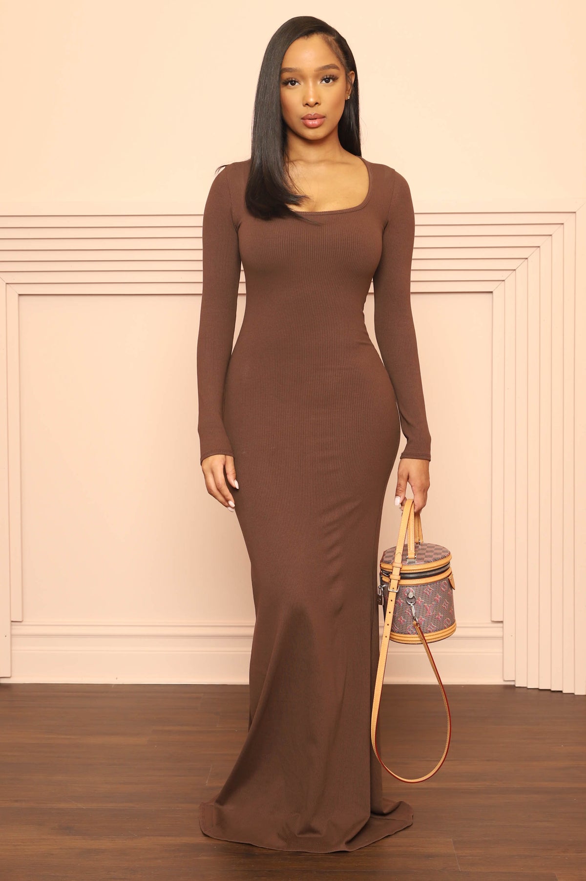 
              Endless Night Cellulite Deleter Scoop Neck Maxi Dress - Cocoa - Swank A Posh
            