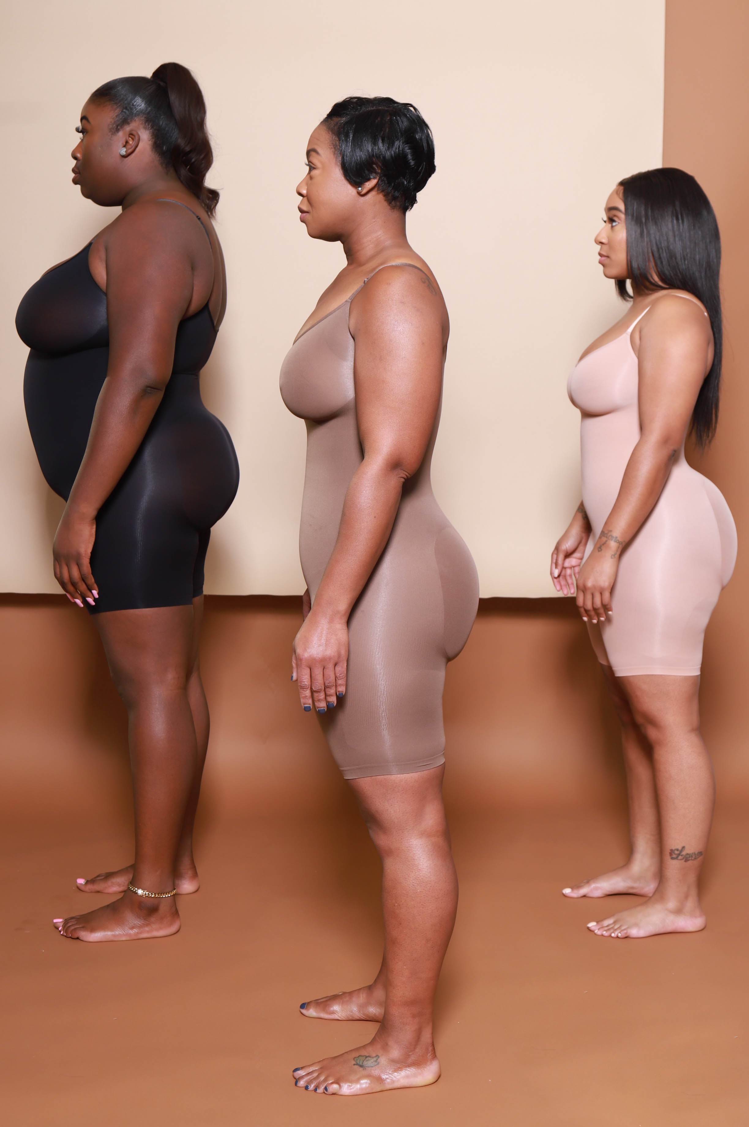 Skin Color Plus Size Adjustable Seamless Full Body Shaper High Rise