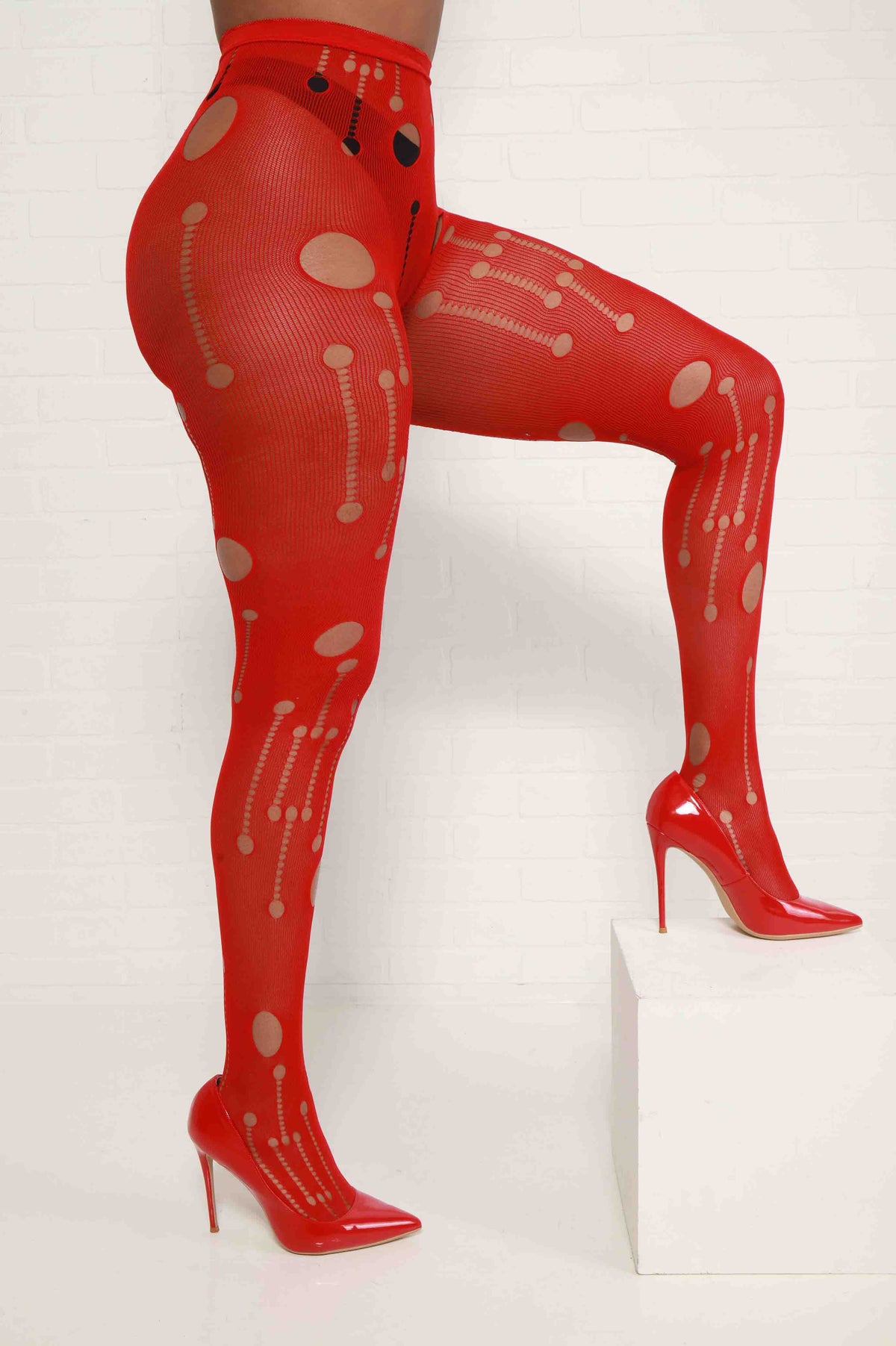 Adult Red Fishnet Pantyhose, $11.99