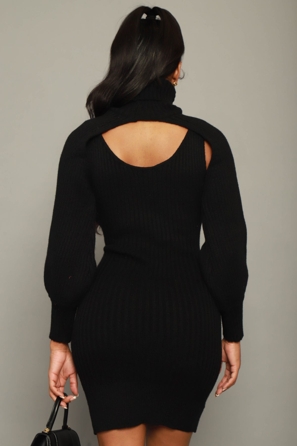 
              Play It Back Sleeveless Sweater Dress - Black - Swank A Posh
            