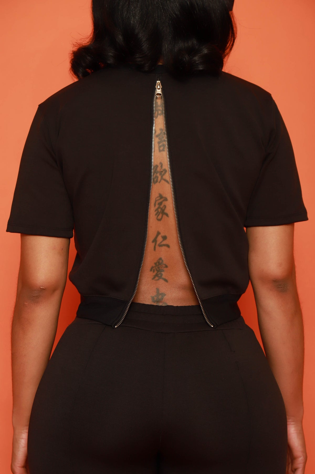 
              Unveiled Reverse Zip Short Sleeve Pants Set - Black - Swank A Posh
            