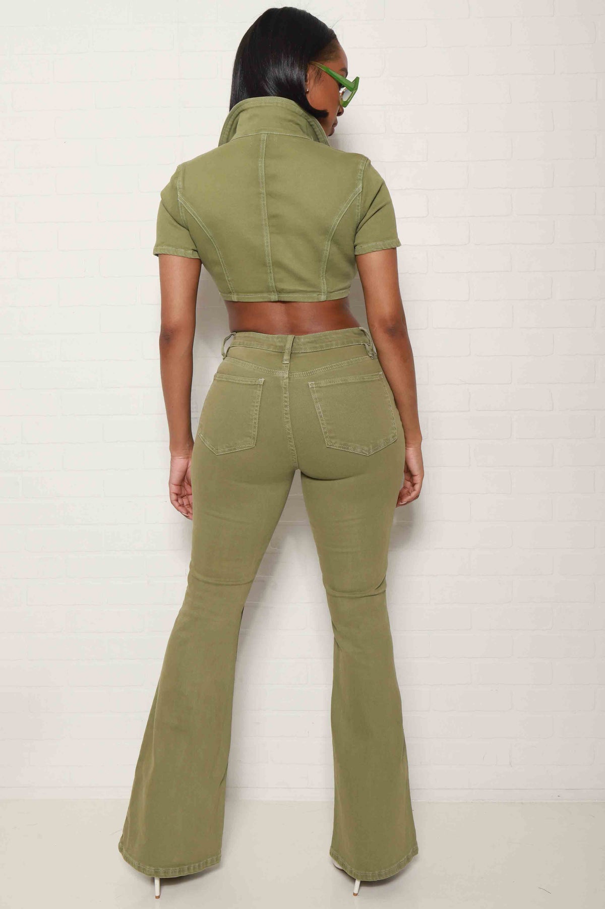 
              On The Daily Cropped Button Up Top - Olive - Swank A Posh
            