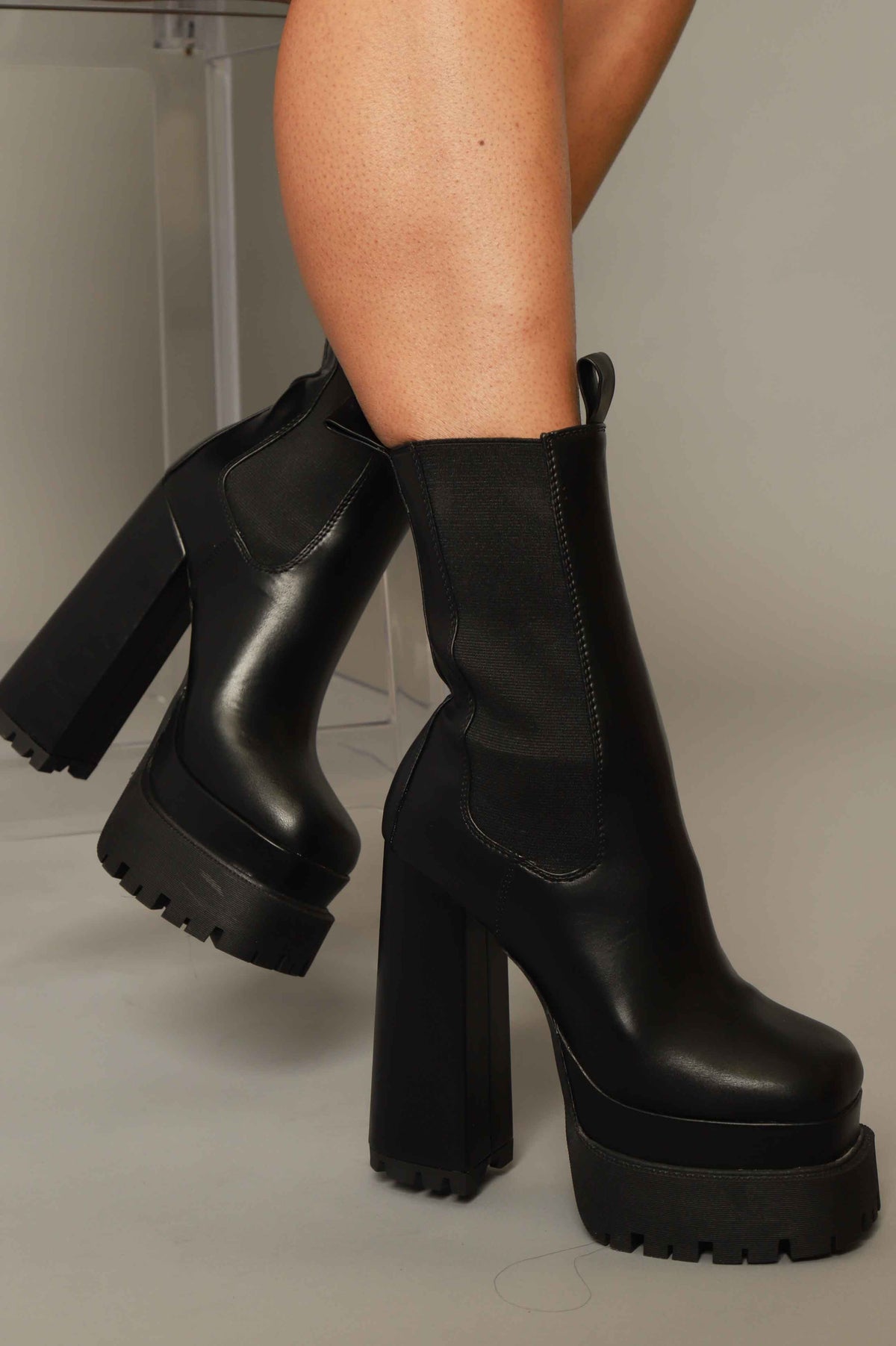 
              Ignore You Faux Leather Platform Chelsea Boot - Black - Swank A Posh
            