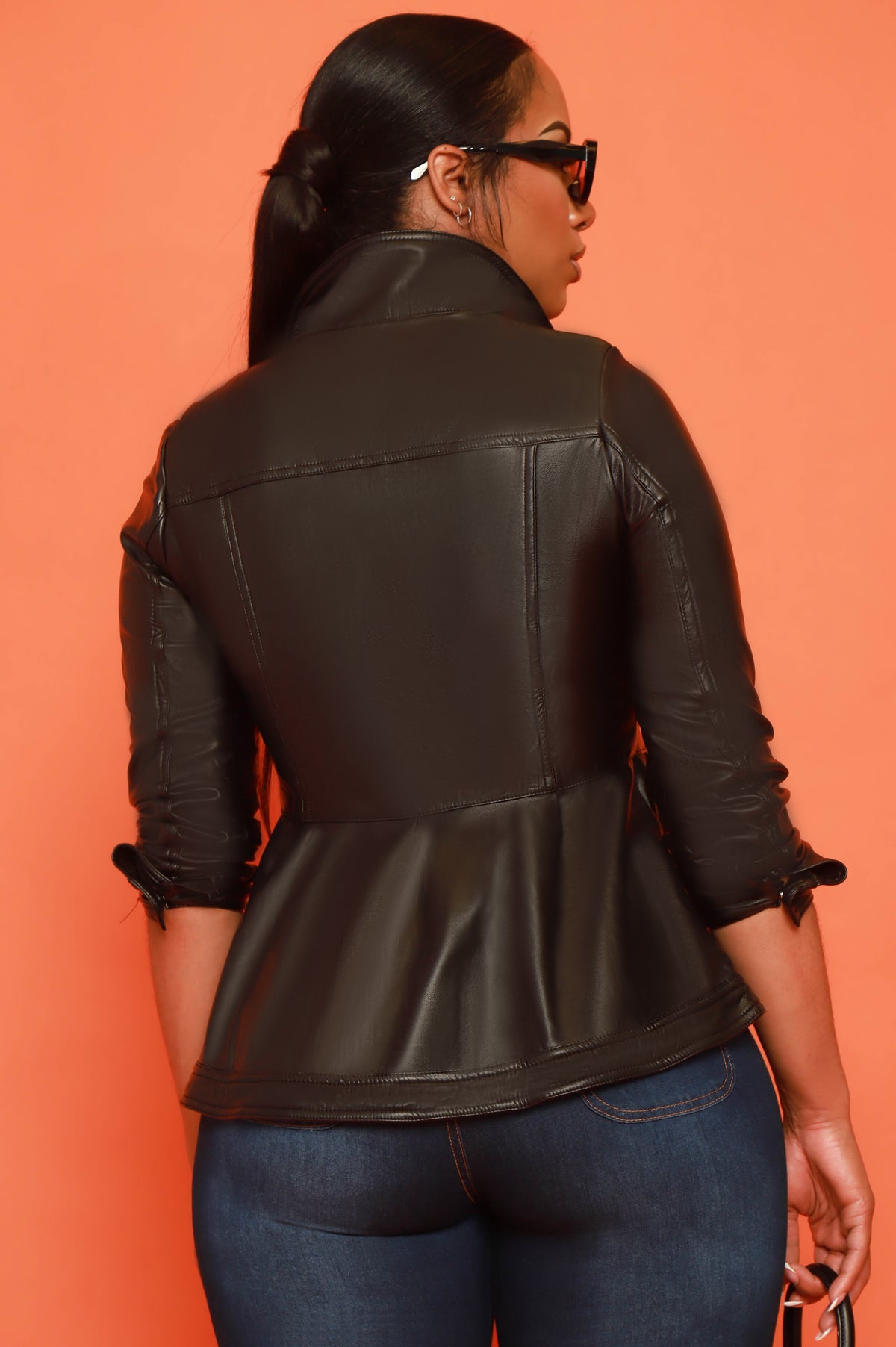 
              Make It Hot Faux Leather Peplum Jacket - Black - Swank A Posh
            