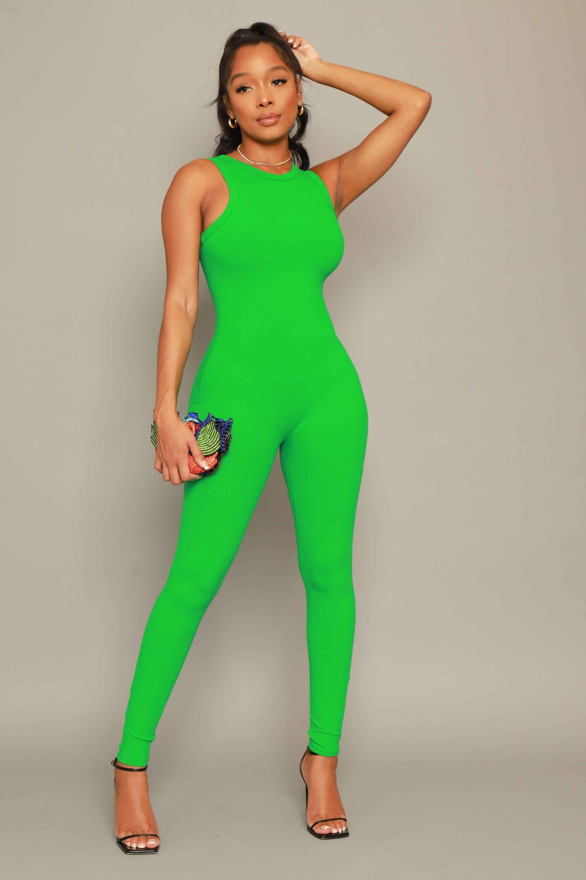 
              About That Snatched Cellulite Deleter Sleeveless Jumpsuit - Kelly Green - Swank A Posh
            