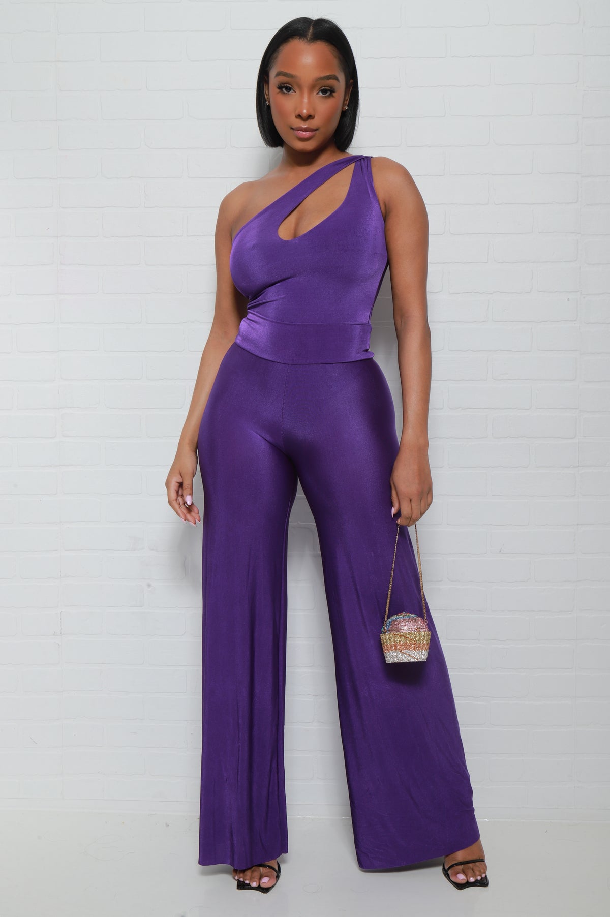 
              Bold Move One Shoulder Lined Bodysuit - Purple - Swank A Posh
            