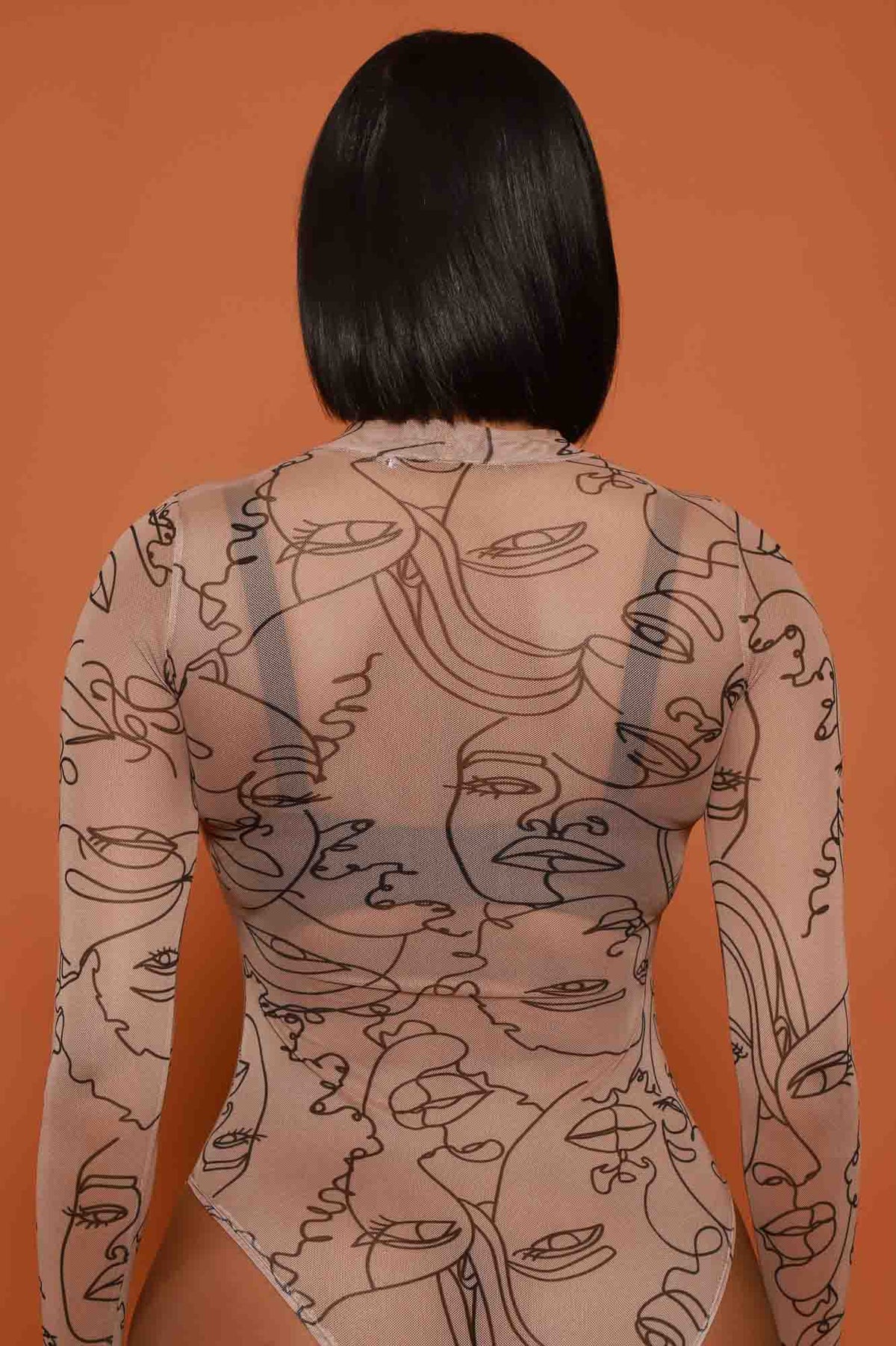
              Share My Life Graphic Print Mesh Bodysuit - Taupe - Swank A Posh
            