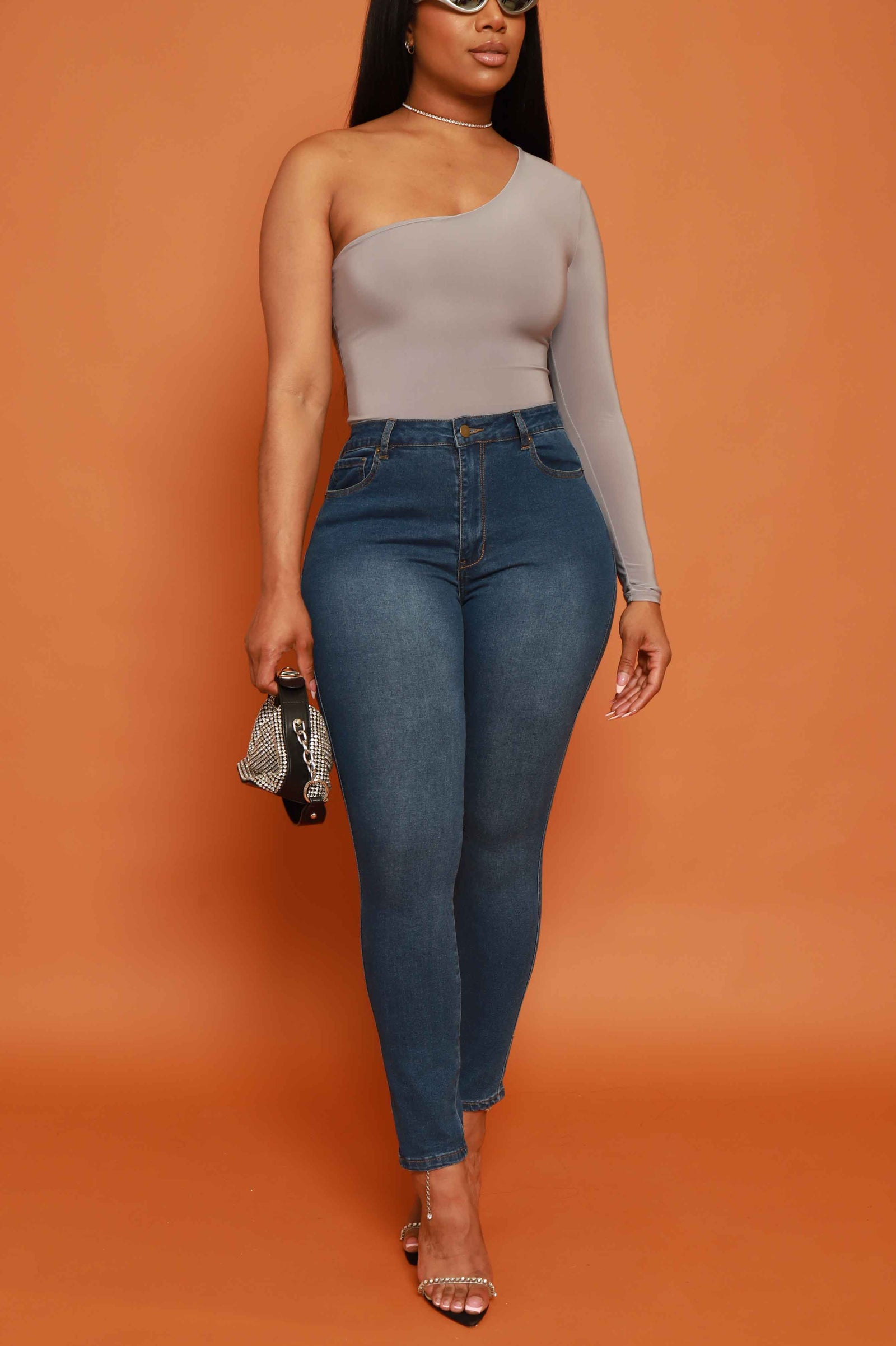 $7.99 Been Awhile Hourglass High Rise Stretchy Jeans - Medium Wash - Swank A Posh