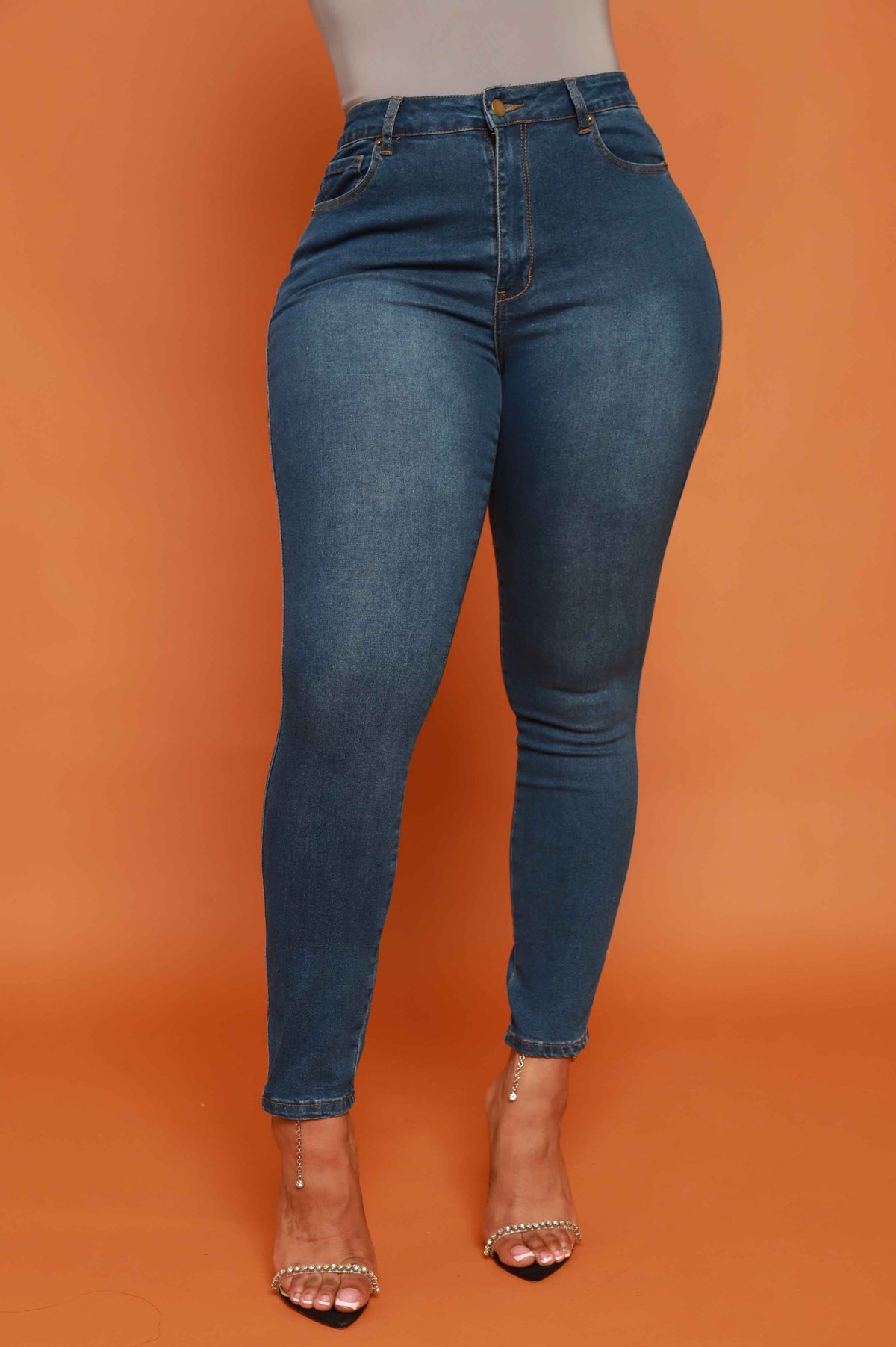 
              $7.99 Been Awhile Hourglass High Rise Stretchy Jeans - Medium Wash - Swank A Posh
            