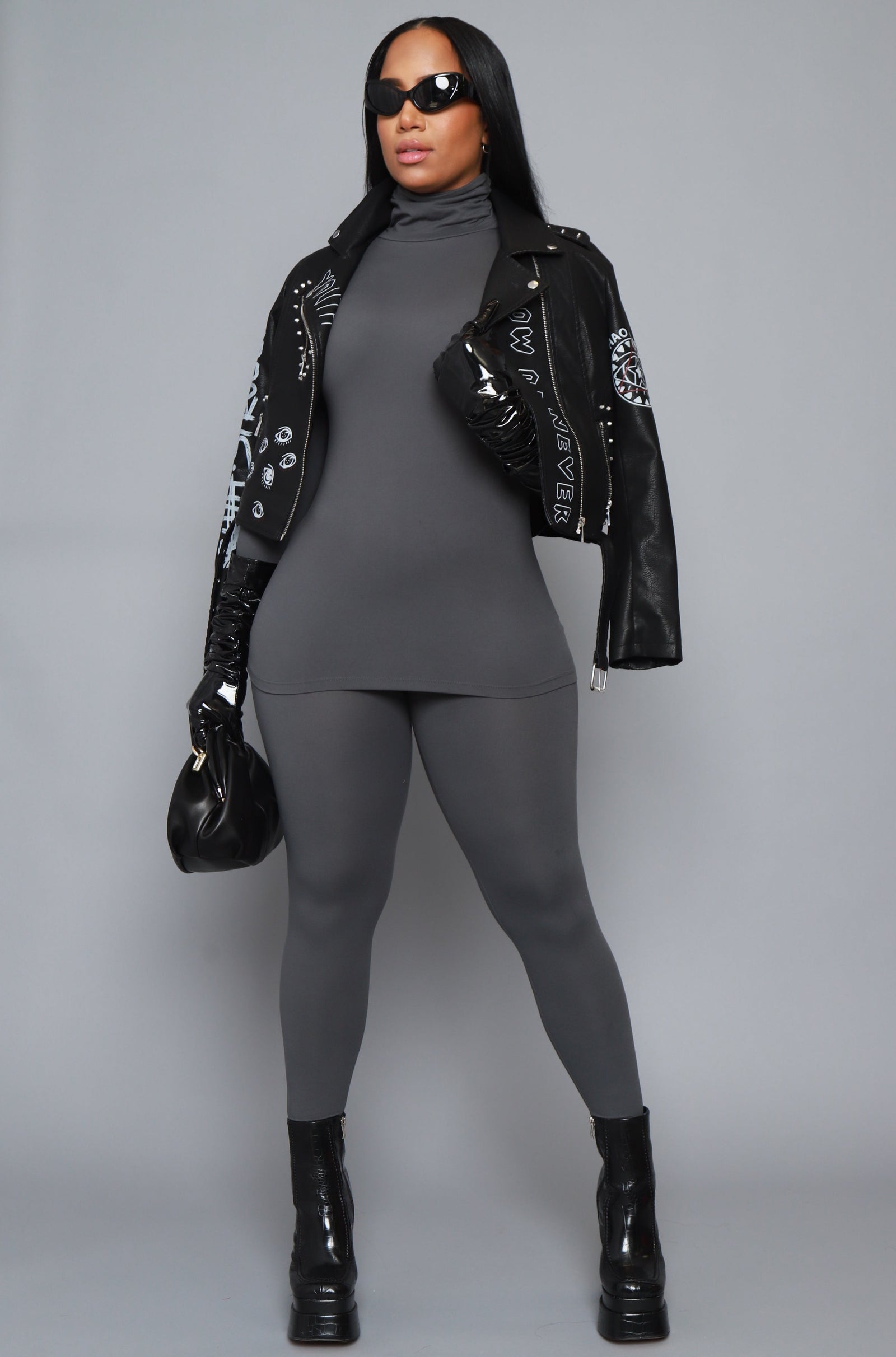 Record Timing Legging Set Small & 3x Only - Ash Gray - Swank A Posh