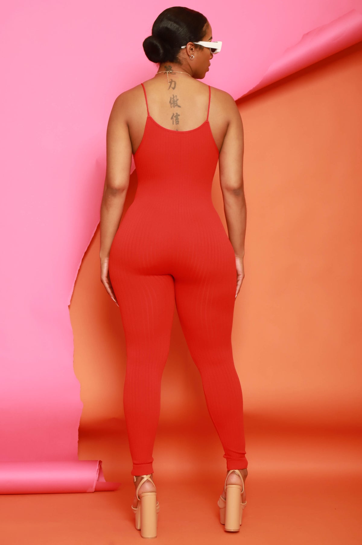 
              Body Heat Ribbed Seamless Jumpsuit - Red - Swank A Posh
            