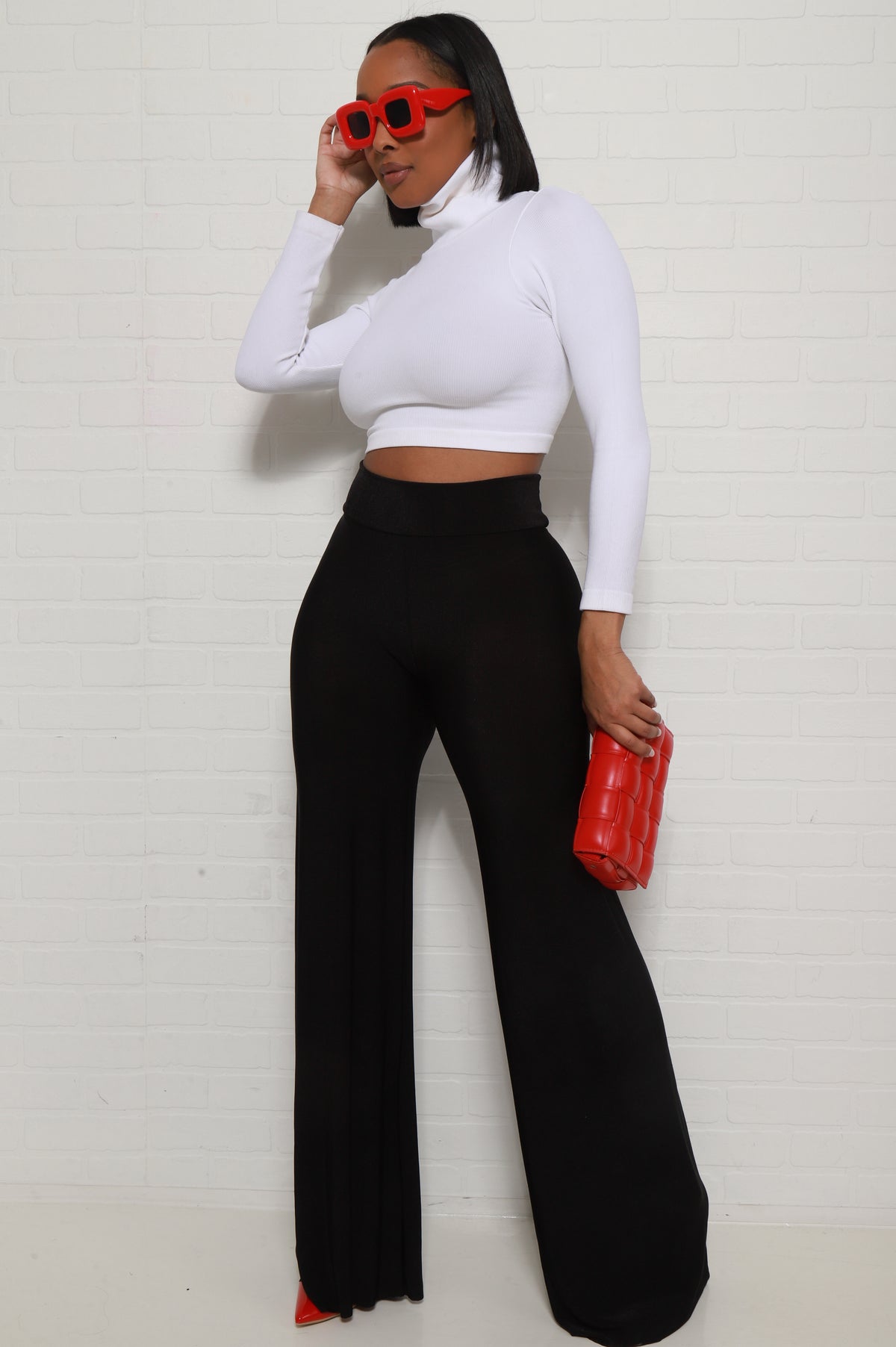 Black Crop Swing Top + Pintuck Wide Leg Trousers | Fashion, Style, Women
