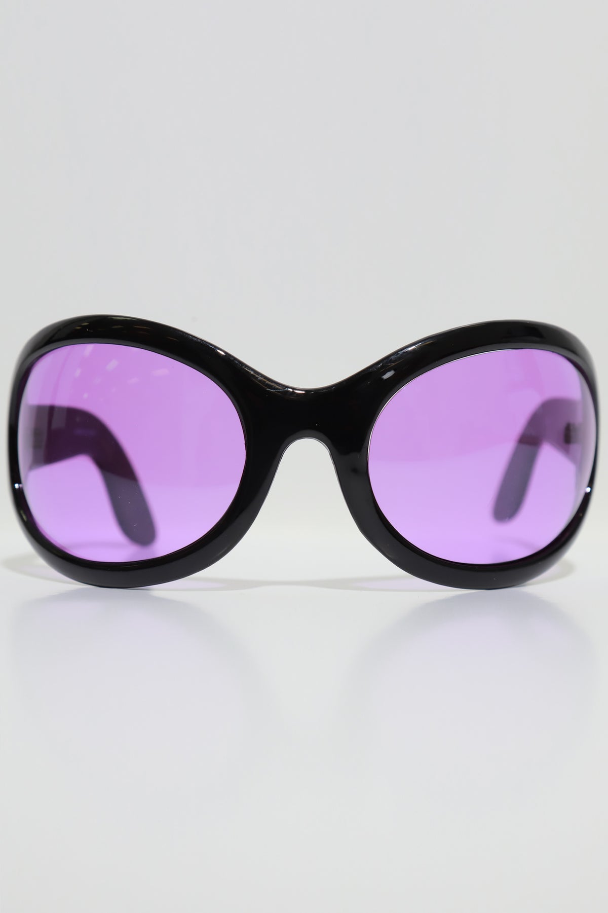 
              Take A Chance Retro Rounded Sunglasses - Black/Purple - Swank A Posh
            