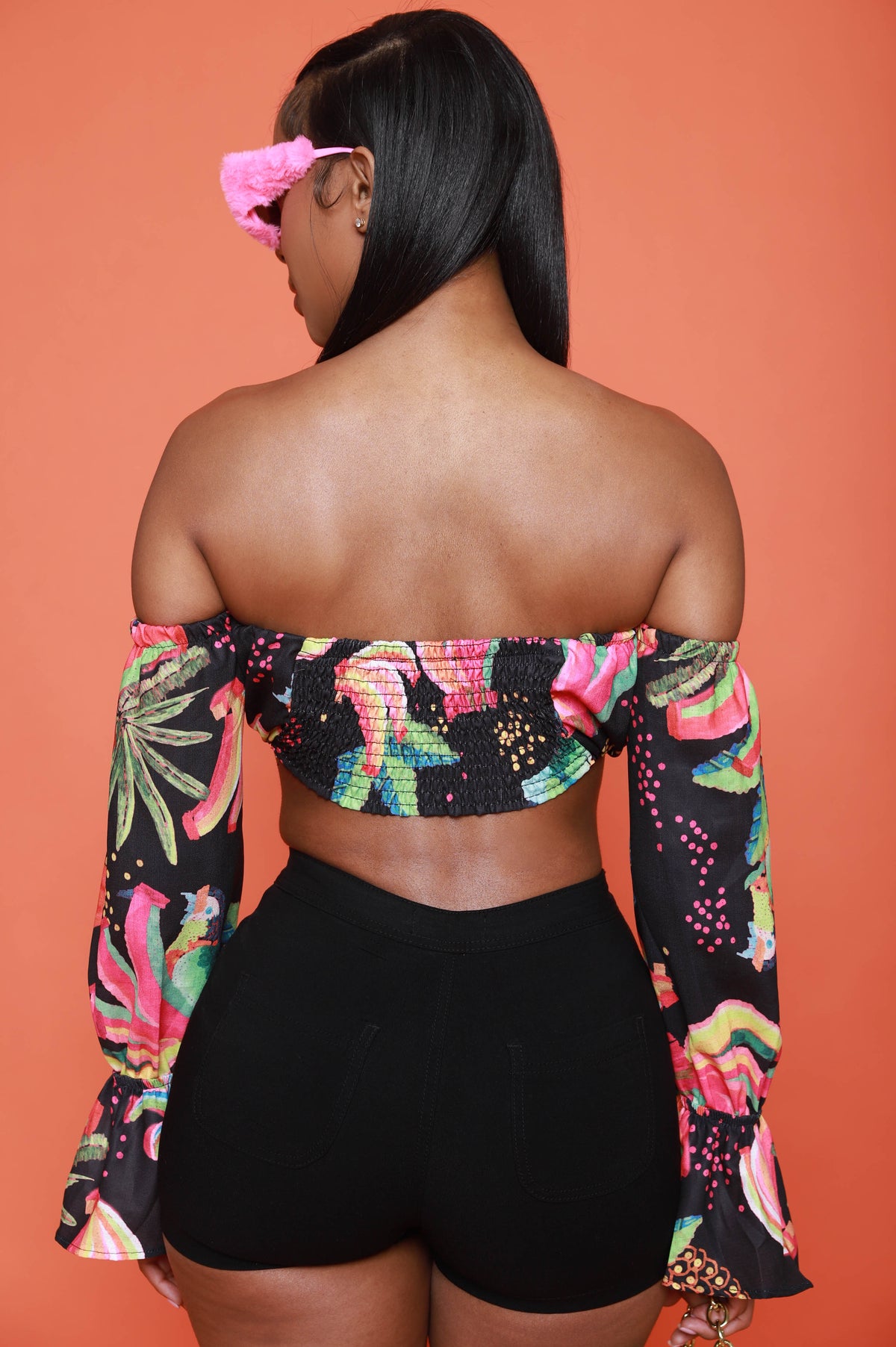 
              On The Loose Off The Shoulder Crop Top - Black - Swank A Posh
            