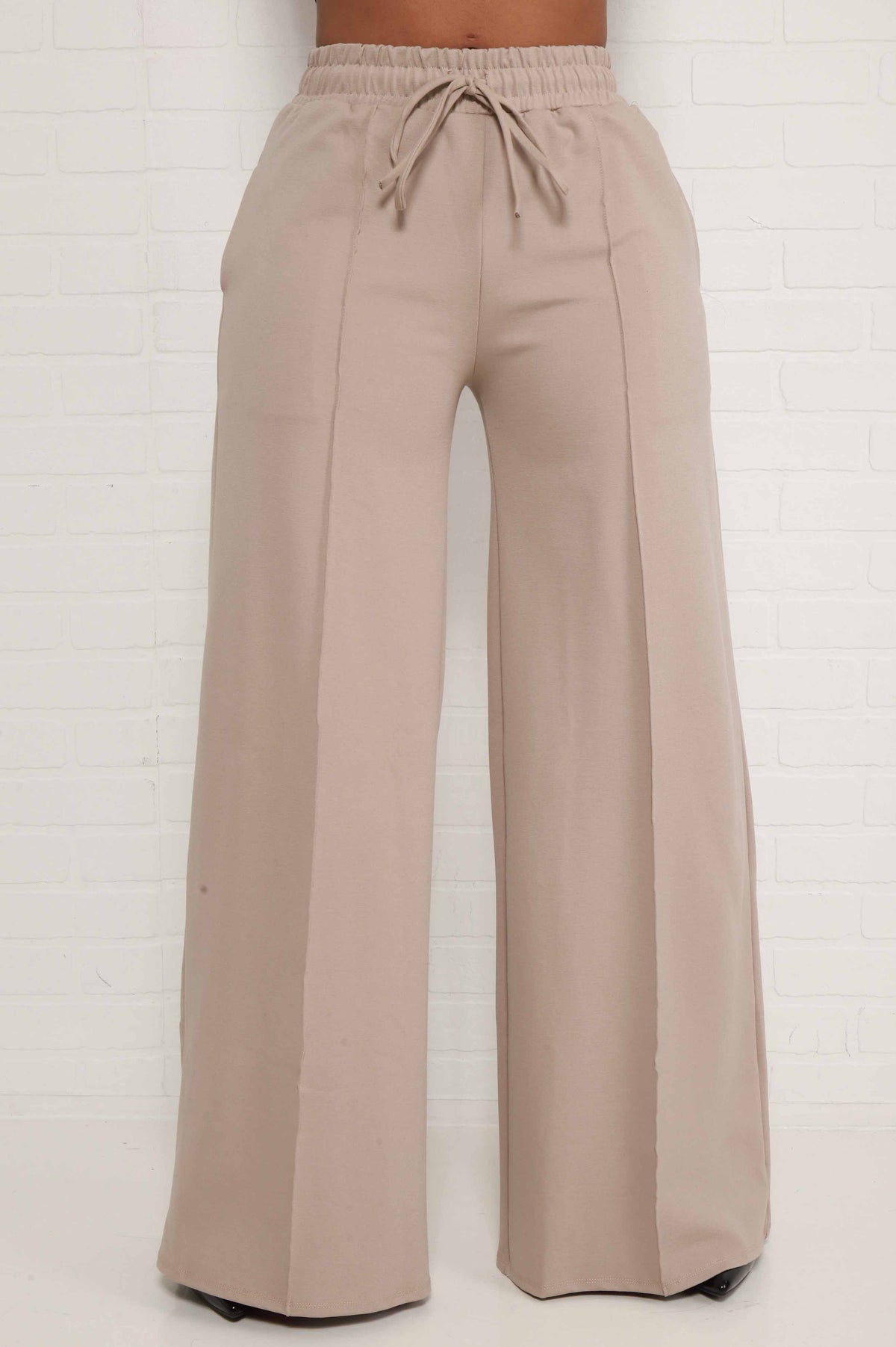 
              Day Off Wide Flare Pants - Nude - Swank A Posh
            