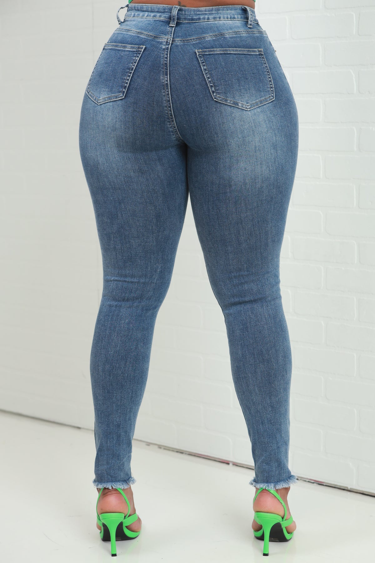 
              Ever Since High Rise Ripped Knee Skinny Jeans - Medium Wash - Swank A Posh
            