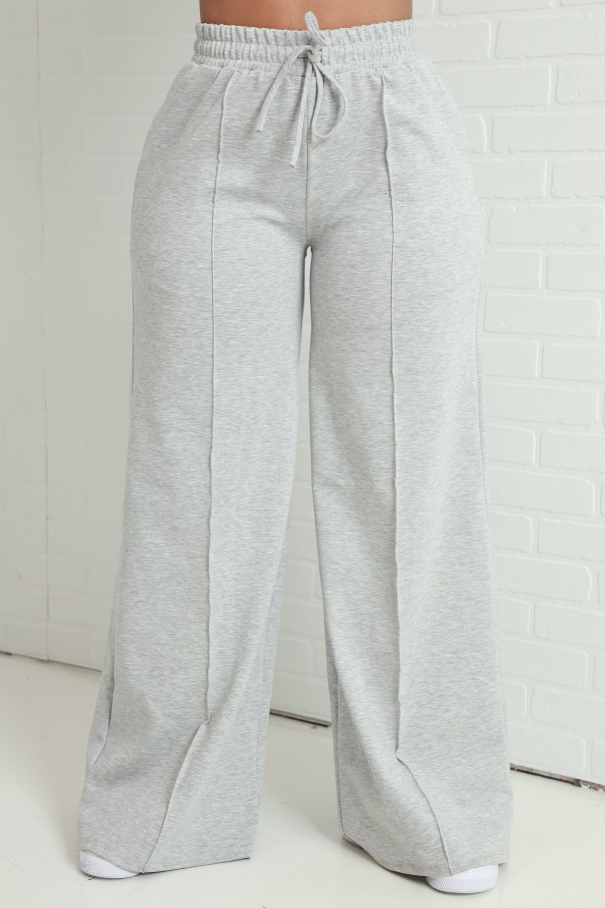 
              Day Off Wide Flare Pants - Heather Grey - Swank A Posh
            