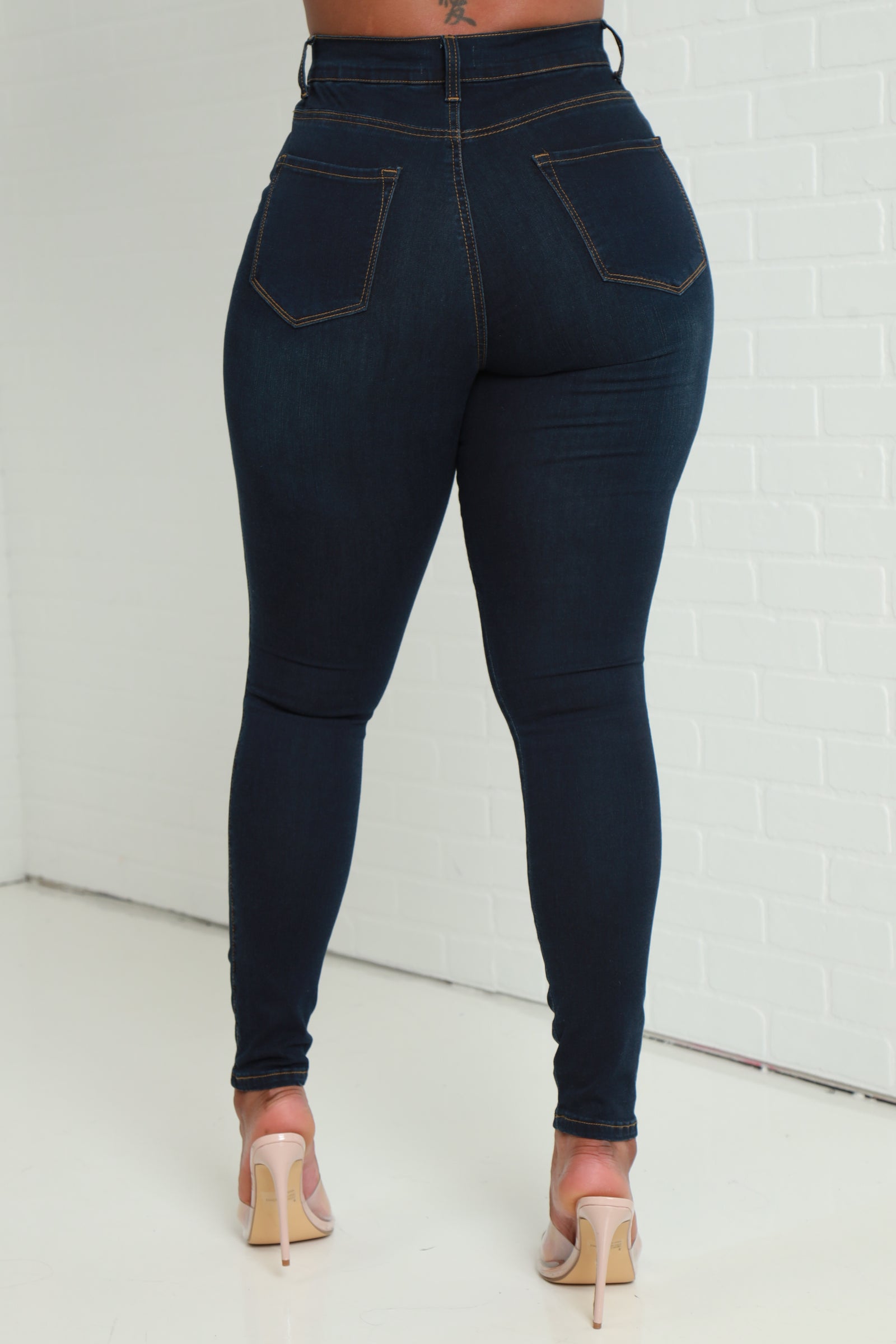 Every Morning Hourglass High Rise Stretchy Jeans - Dark Wash - Swank A Posh