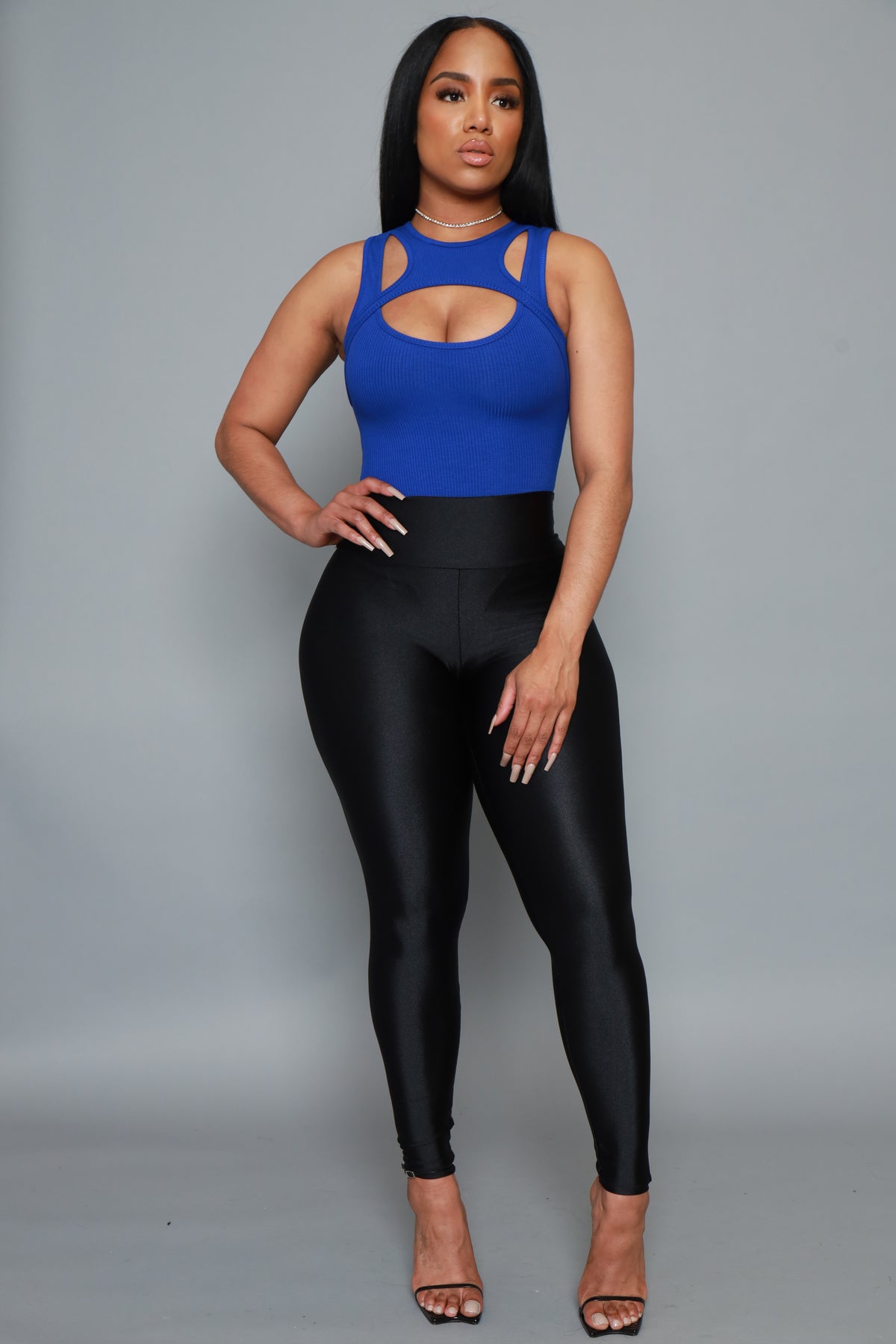 
              Stone Cold Ribbed Cellulite Deleter Cutout Bodysuit - Royal - Swank A Posh
            
